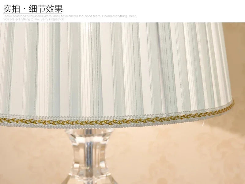 Crystal Table Lamp LED Bedside Light for Modern Bedroom