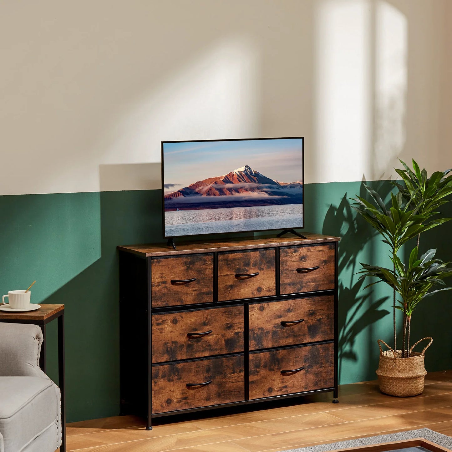 JHK Dresser With 7 Fabric Drawers Storage Closet Chest