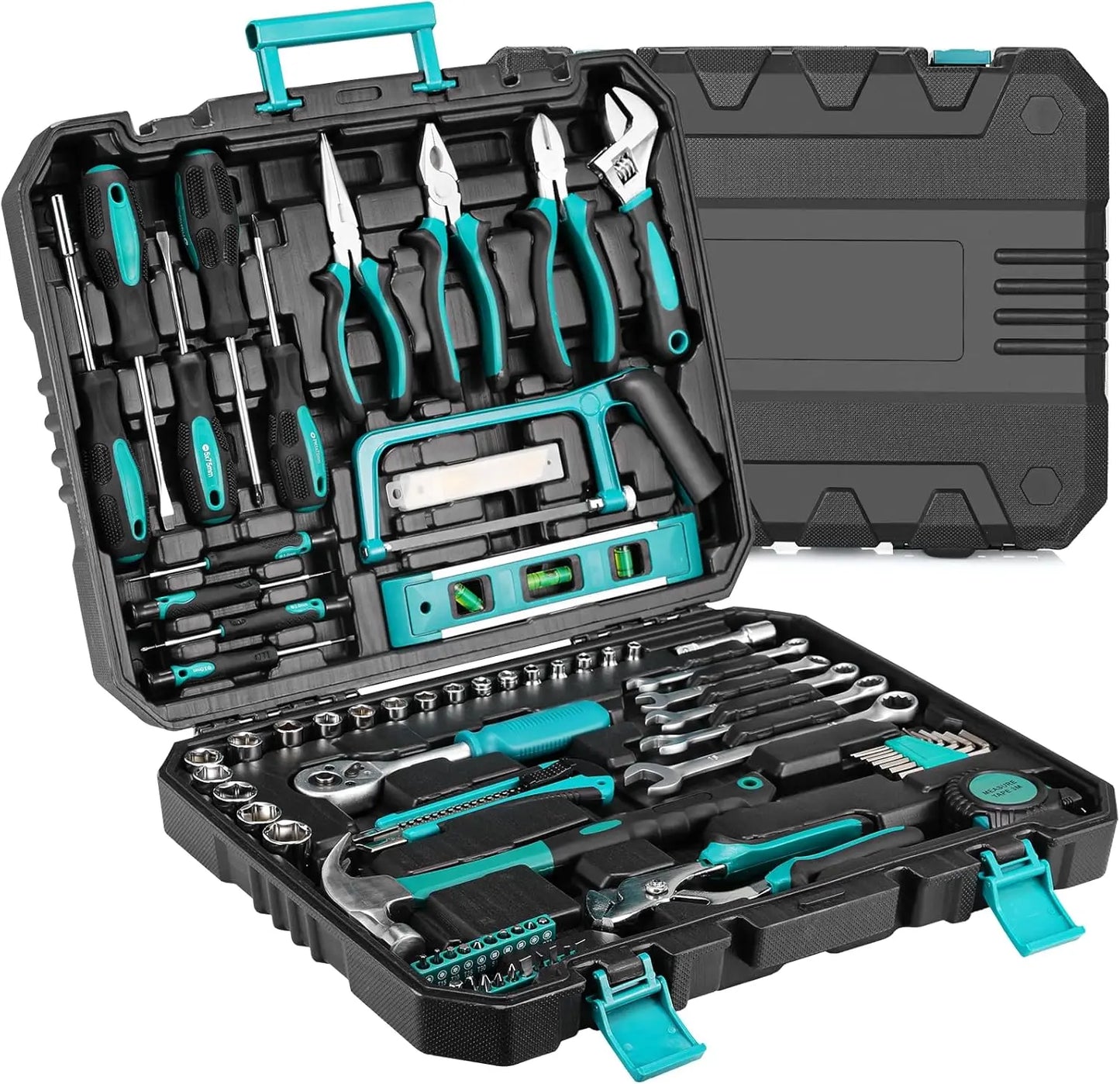 TLGREENDIY 79 Piece Socket Wrench Auto Repair Tool Set Case