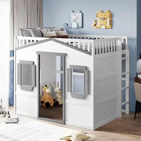 Loft Bed With Built In Storage Wardrobe And Windows