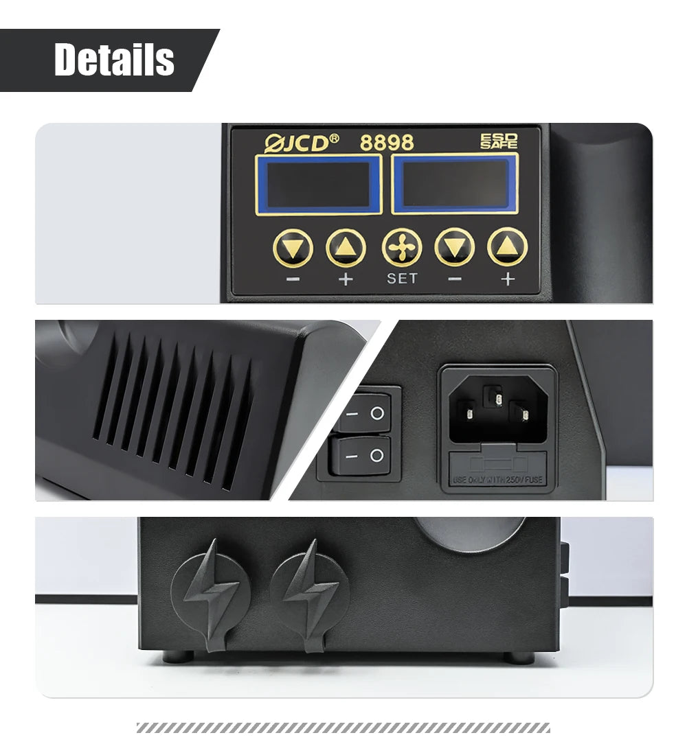 JCD 8898 750W Soldering Station 2 In 1 LCD Display Solder Tools