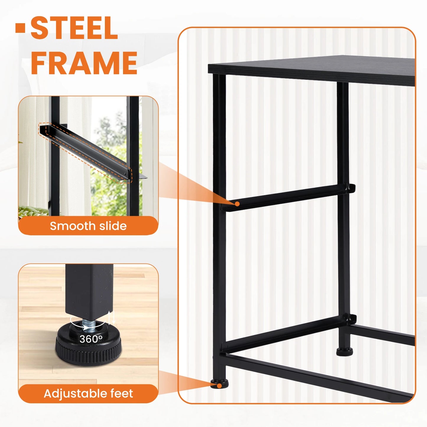 JHK Nightstand Bedside Table With Storage Drawers For Bedroom