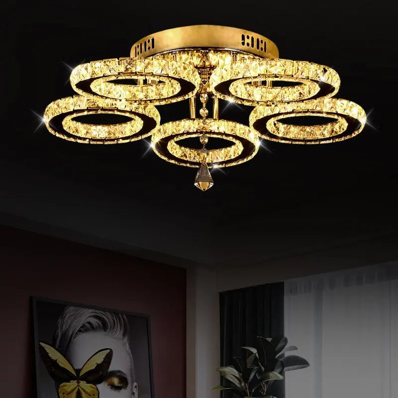 Modern Luxury Ceiling Crystal Chandelier Decoration Home Furniture Living Room Hanging Ceiling Lamp Kitchen Light Led Lighting