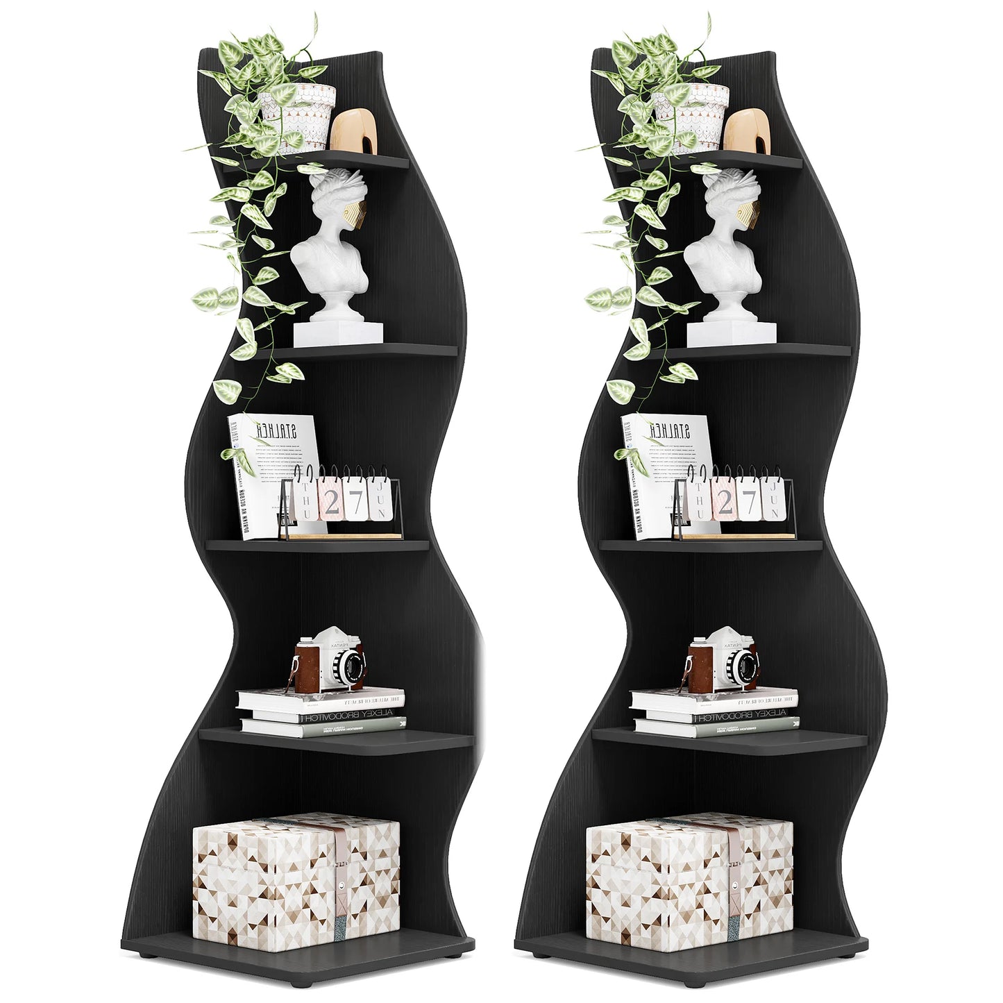Tribesigns 5 Tier Corner Shelf Wall Bookshelf Plant Stand
