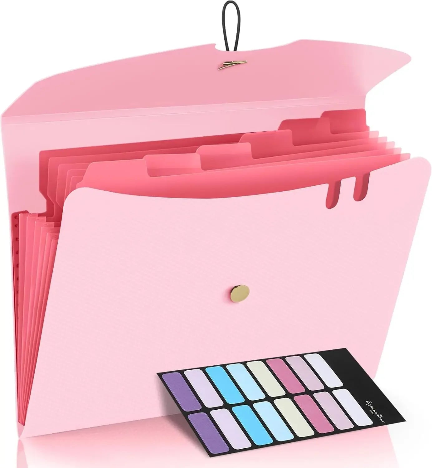 Expandable File Folder With 5 Pockets Polypropylene Organizer Office