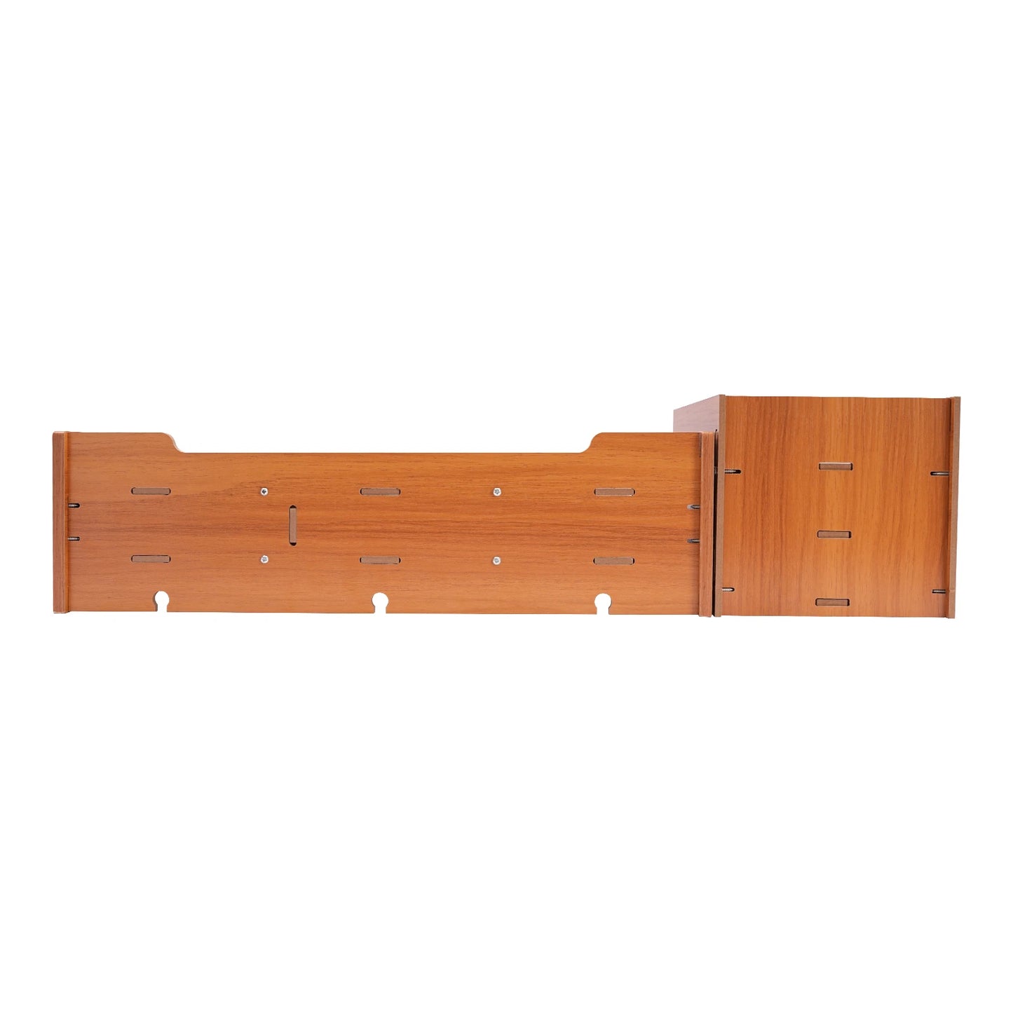 Wood Monitor Stand Riser 2-Tier Drawer for PC Desk Ergonomic