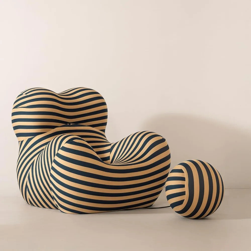 ZHUOTING Sofa Chair With Round Ottoman Modern Single Sofa