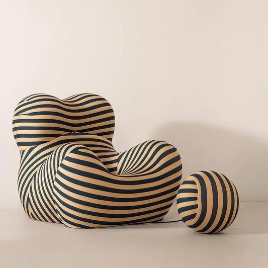 ZHUOTING Sofa Chair With Round Ottoman Modern Single Sofa