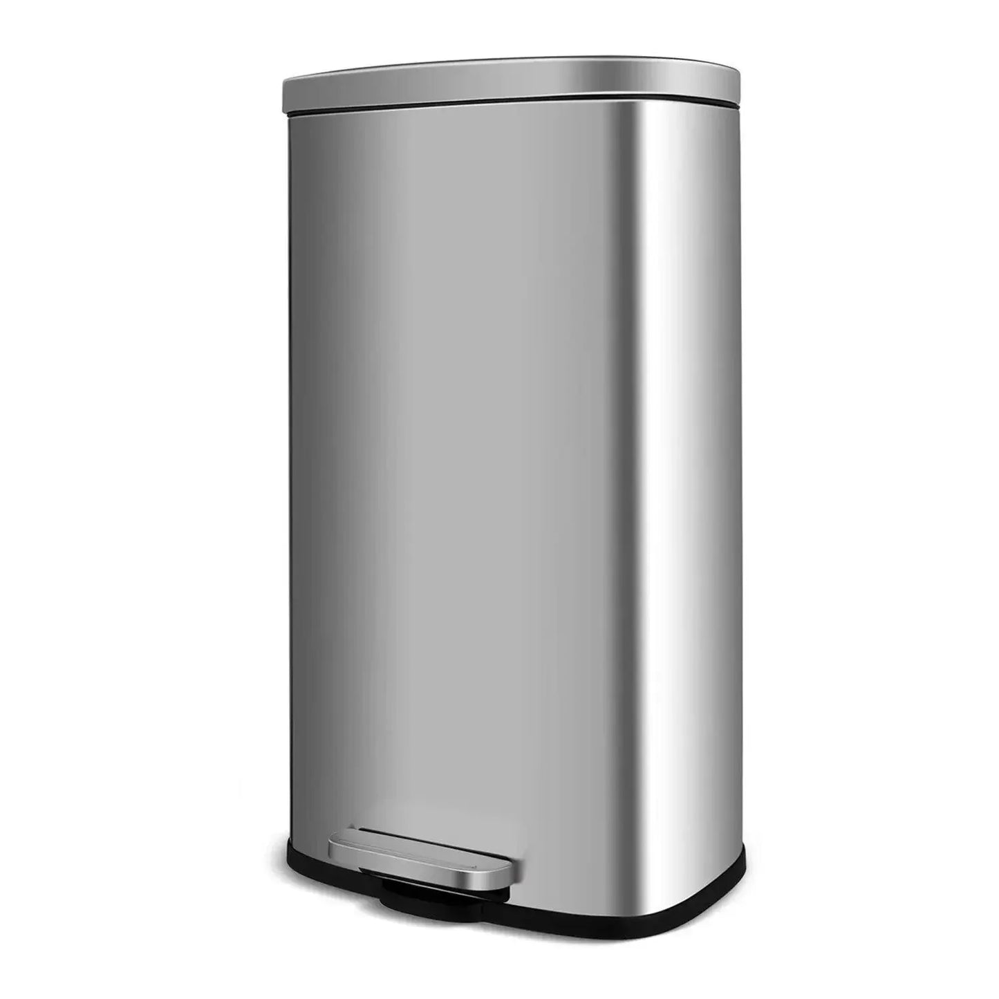 Rectangular Trash Can With Soft Close Pedal Stainless Steel