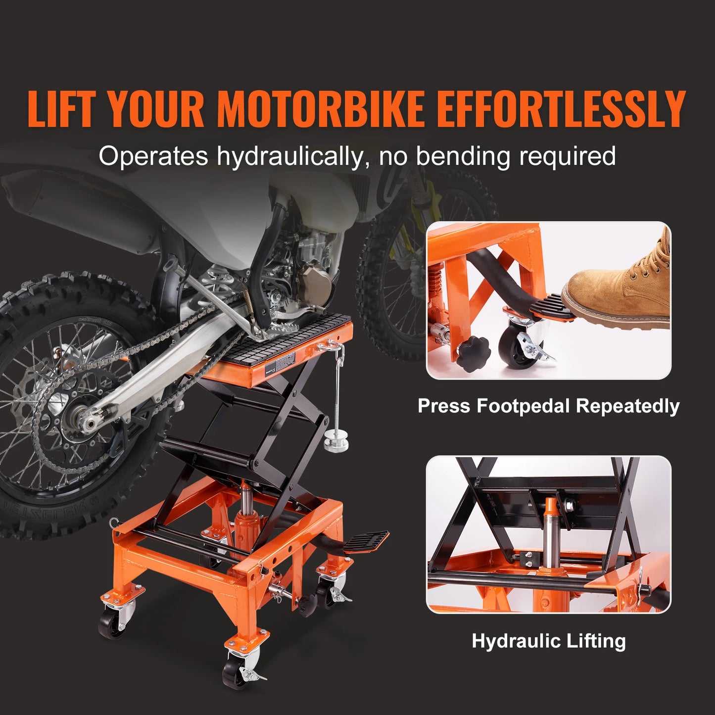 SucceBuy Hydraulic Motorcycle Lift Table For Dirt Bikes