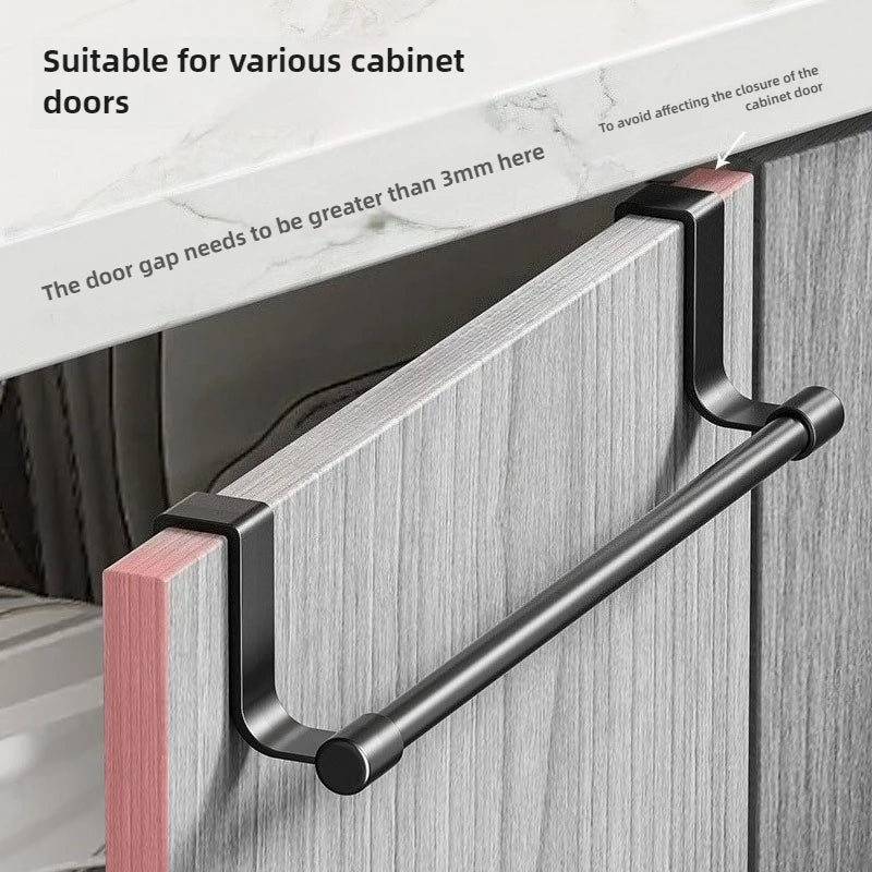 No Drill Hanging Towel Rack For Kitchen Cabinet Door Organizer