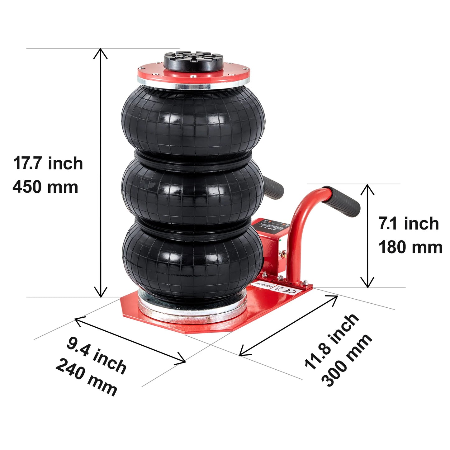 SucceBuy Triple Bag Air Jack 3 Ton Portable Pneumatic Jack