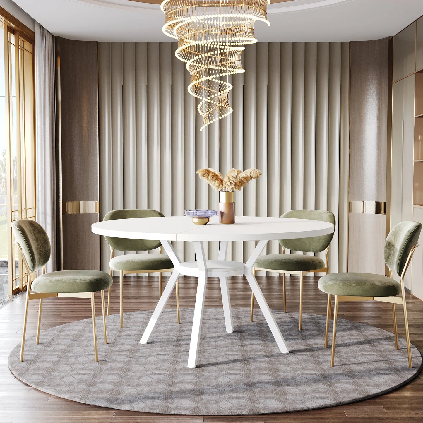 Tribesigns Round Dining Table For 4 To 6 People Farmhouse