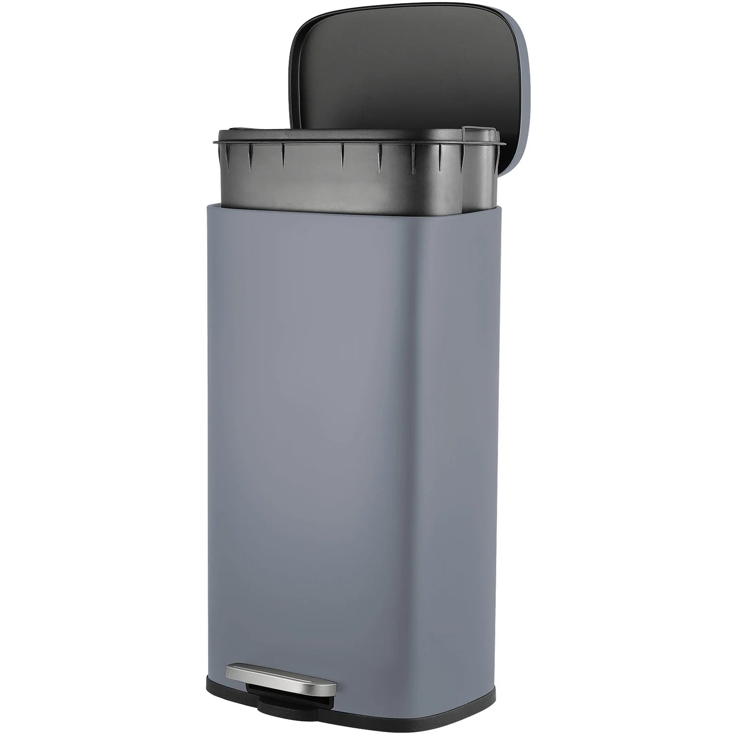 Rectangular Trash Can With Soft Close Pedal Stainless Steel