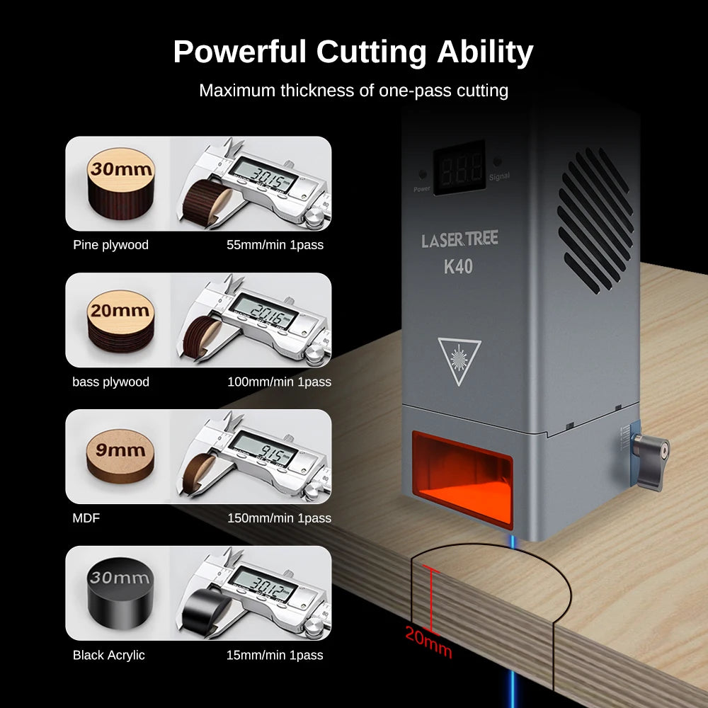 Laser Tree 40W Laser Module With Air Assist For Engravers