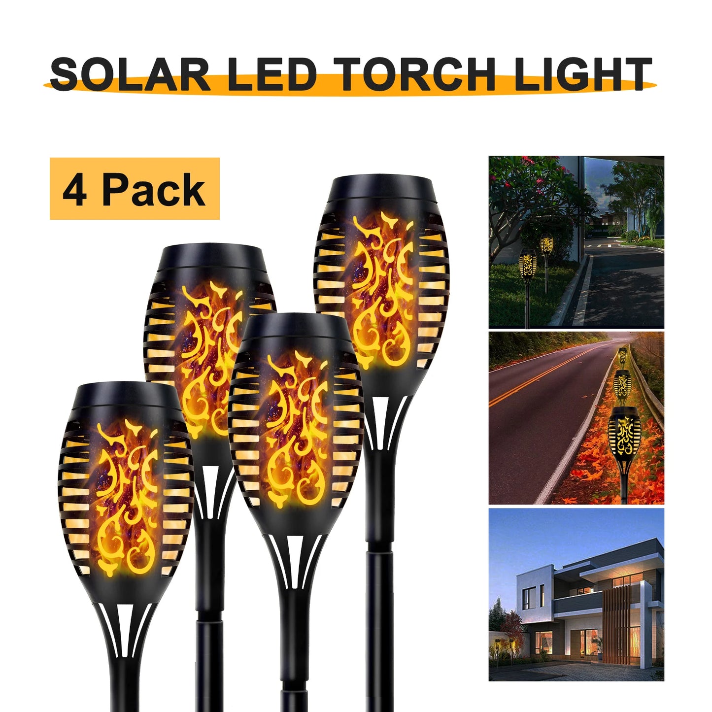 Solar Outdoor LED Torch Lights With Flickering Flame Waterproof Garden