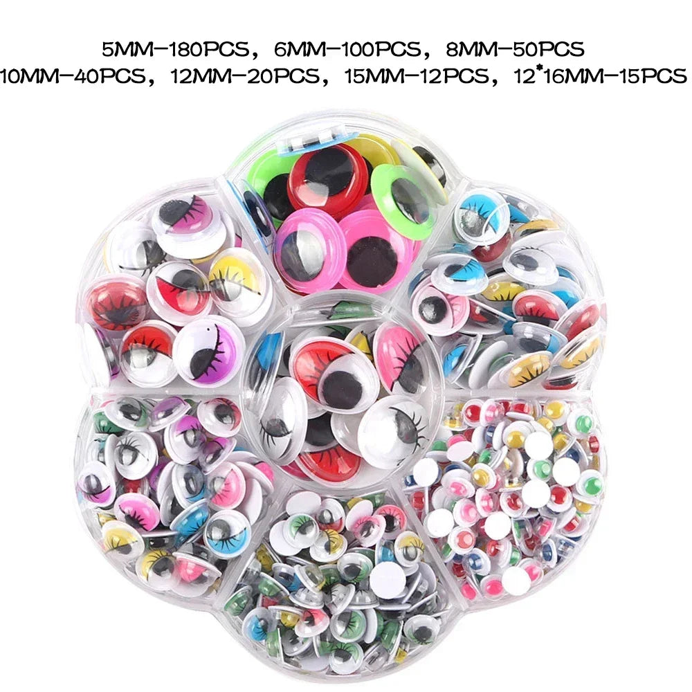 Self Adhesive Doll Eyes For DIY Crafts Assorted Sizes