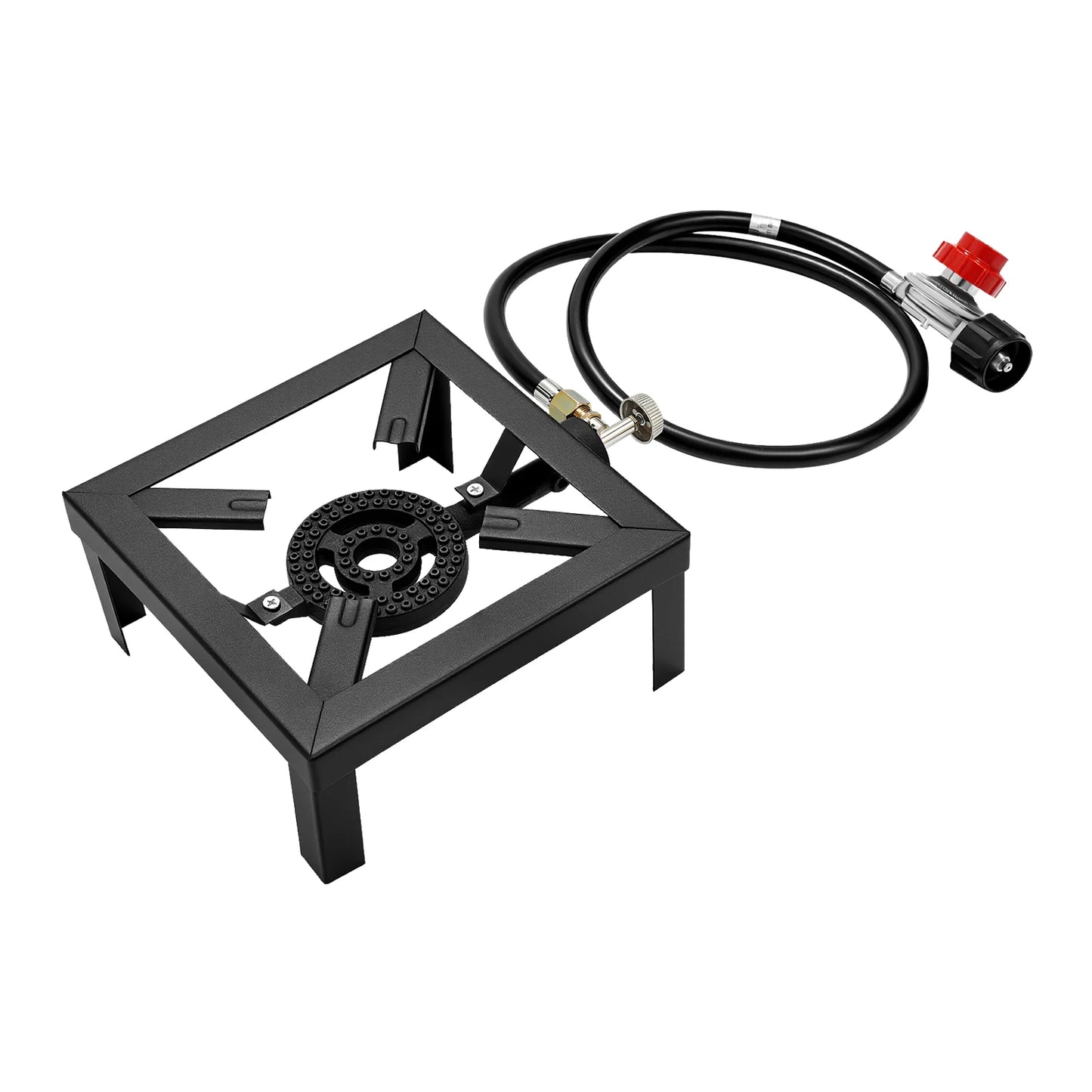 8000W Portable Double Burner Outdoor Gas Stove With 0 To 10 PSI Regulator Hose