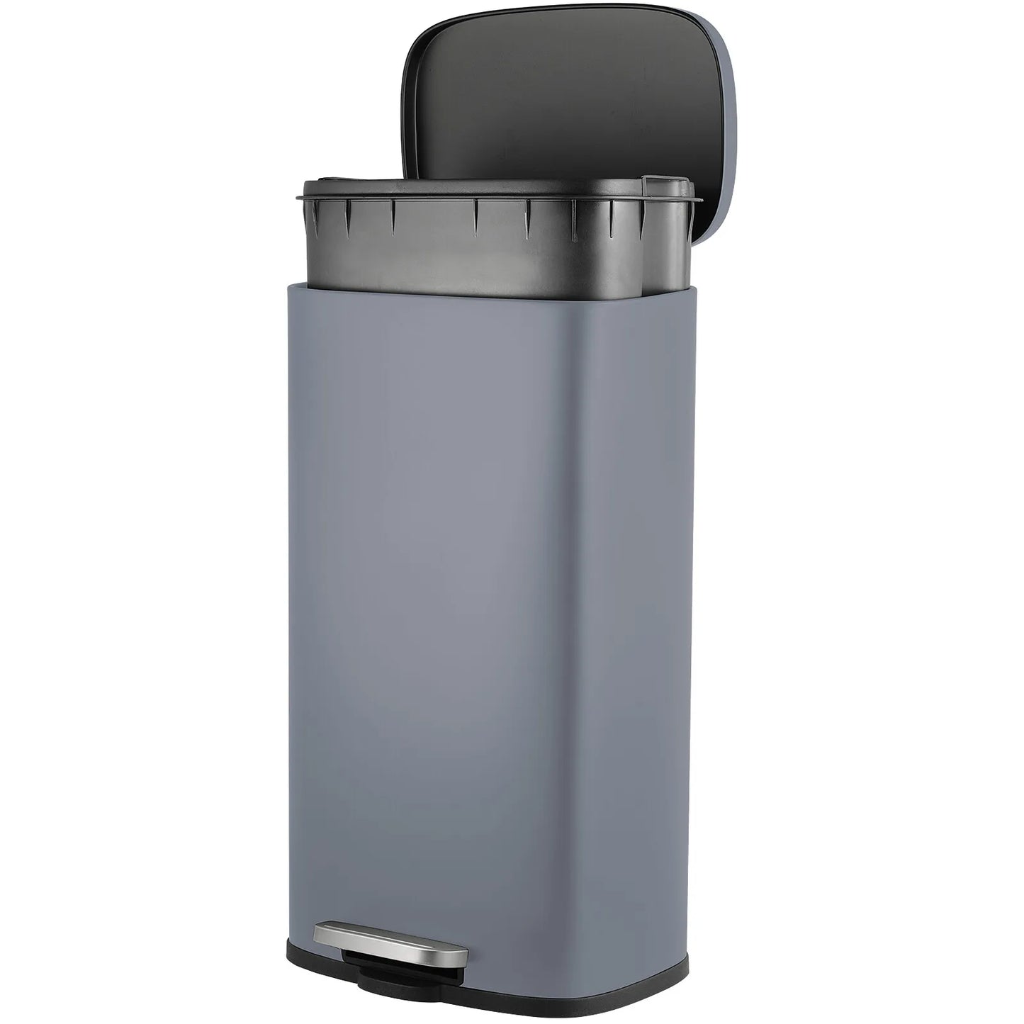 Rectangular Trash Can With Soft Close Pedal Stainless Steel