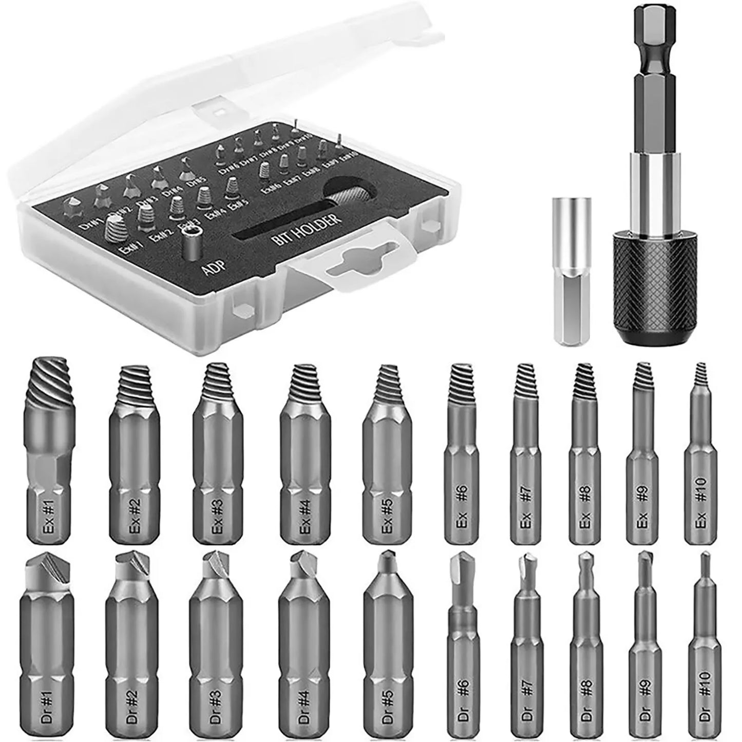 NONEDIY 22Pcs Damaged Screw Extractor Drill Bit Set Allen Bolts