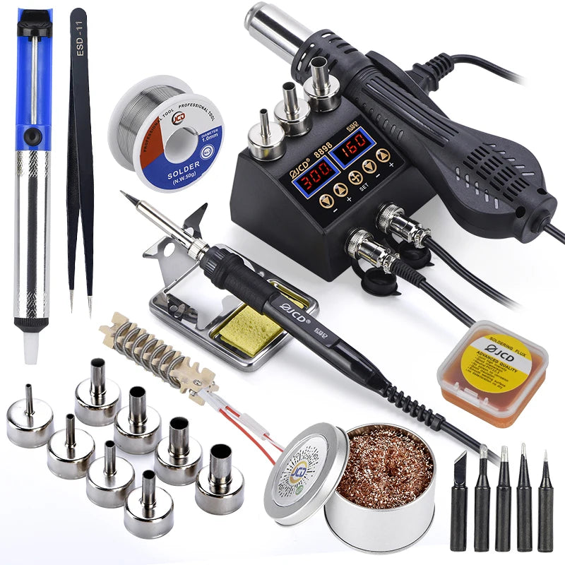 JCD 8898 750W Soldering Station 2 In 1 LCD Display Solder Tools