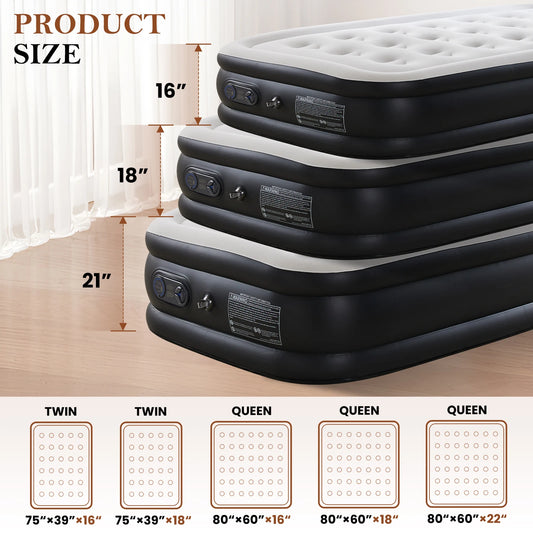 JHK Air Mattress With Non Slip Bottom 660 Lbs Capacity