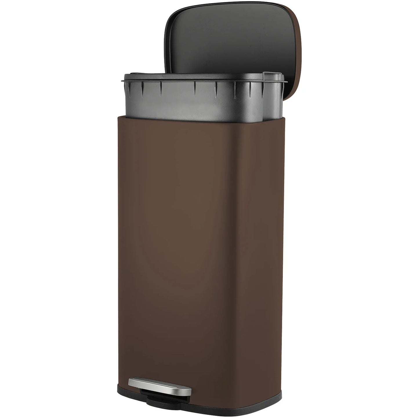 Rectangular Trash Can With Soft Close Pedal Stainless Steel
