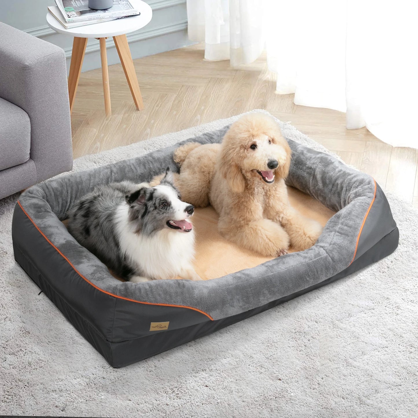 BINGOPAW Dog Bed With Removable Washable Fleece Cover Waterproof