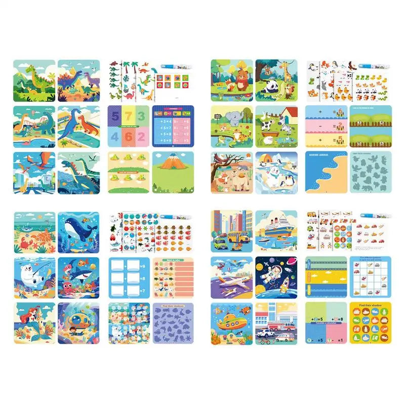 Magical Watercolor Painting Book Montessori For Kids Reusable Coloring Toy
