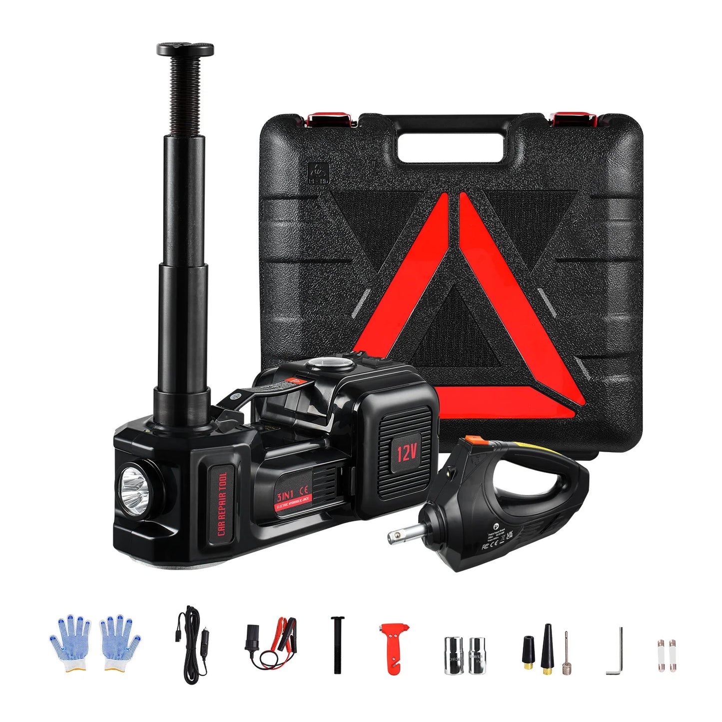 VEVOR 5T Electric Car Jack 12V Tire Changer LED Light