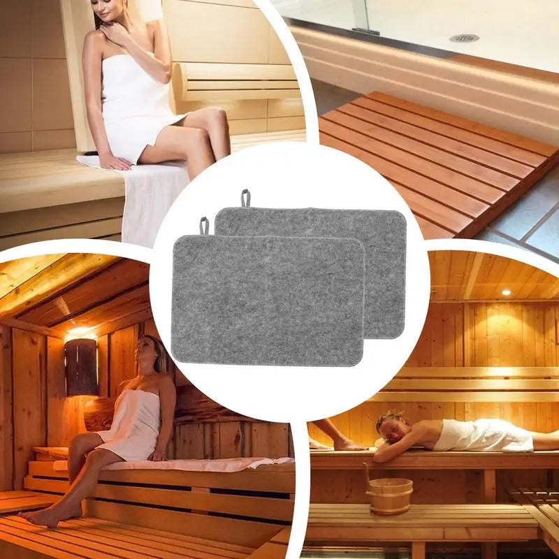 Felt Heat Insulation Mat Sauna Bath Spa Cushion 2pcs