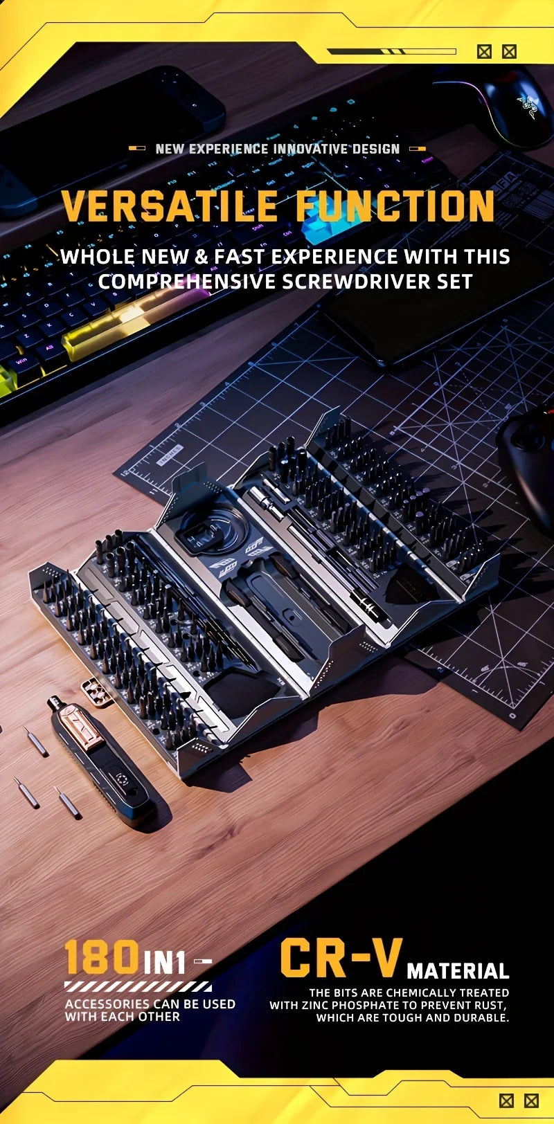 JAKEMY 180 In 1 Precision Screwdriver Set Magnetic Bits Repair