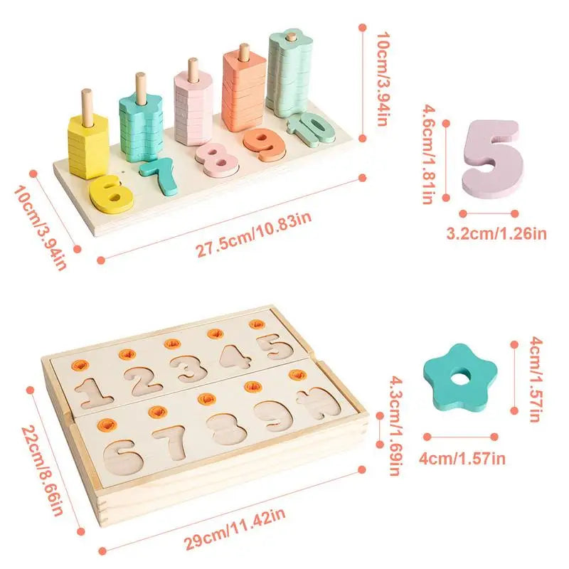 Math Shapes Puzzle Toys for Preschool Learning Number Matching