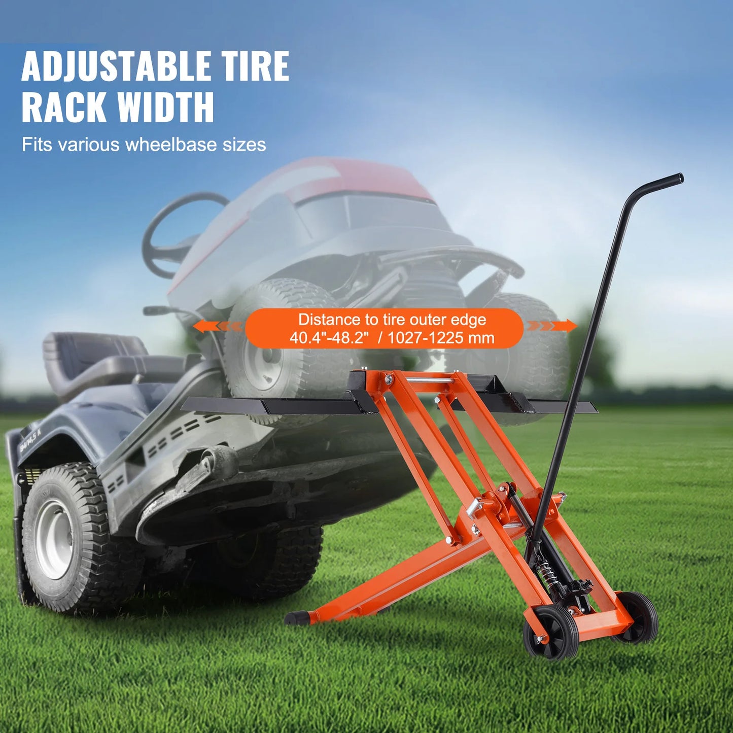 SucceBuy Hydraulic Lawn Mower Lift With Threaded Jack 500 Lbs
