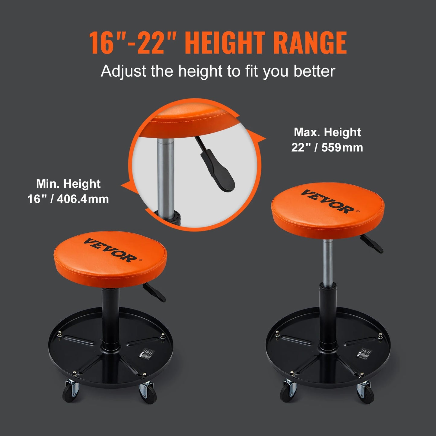 SucceBuy Mechanic Stool Rolling Pneumatic Creeper for Garage Auto Repair