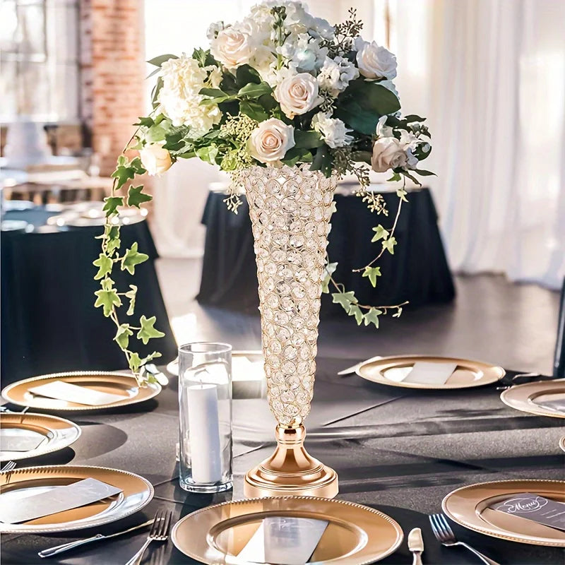 Two Crystal Vases Center Table Decor For Weddings And Home