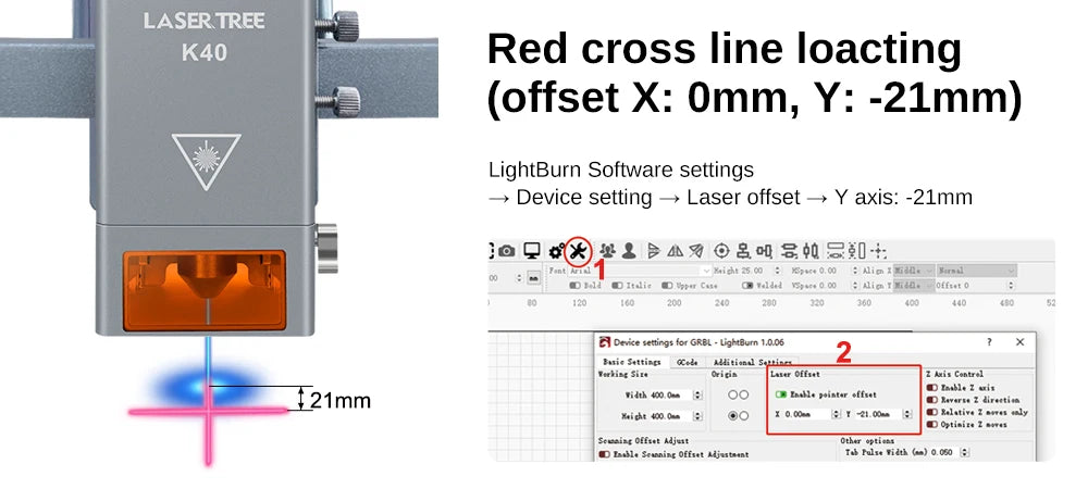 Laser Tree 40W Laser Module With Air Assist For Engravers
