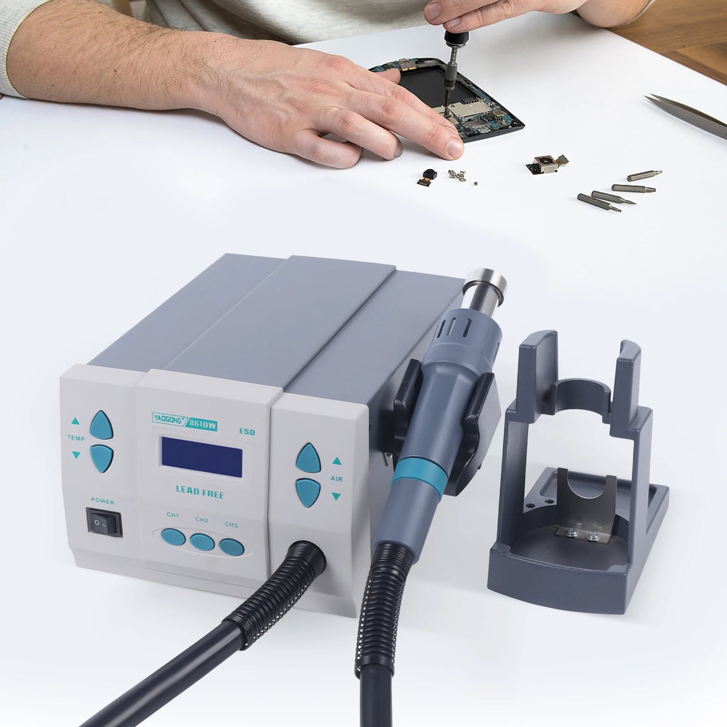 CNCEST 1000W Hot Air Rework Station With Digital Display 110V