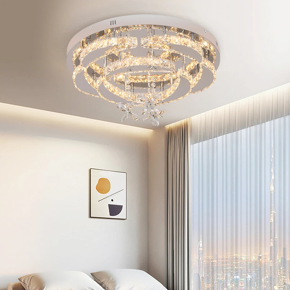 VETRULUS Luxury K9 Crystal Chandelier Modern Ceiling Pendant Light Dimmable