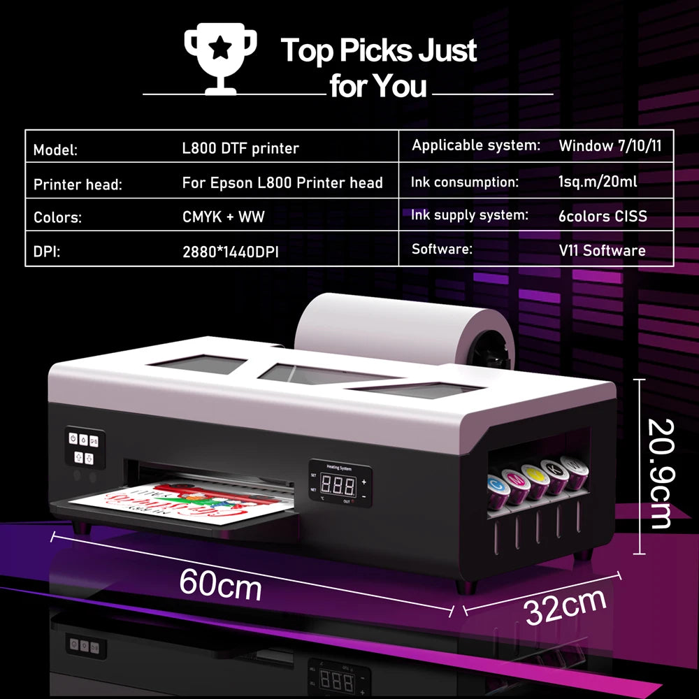 GMXZEC DTF Printer For Epson L805 Direct To Film Transfer