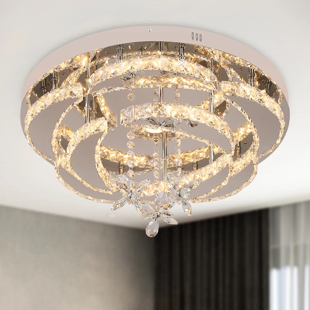 VETRULUS Luxury K9 Crystal Chandelier Modern Ceiling Pendant Light Dimmable