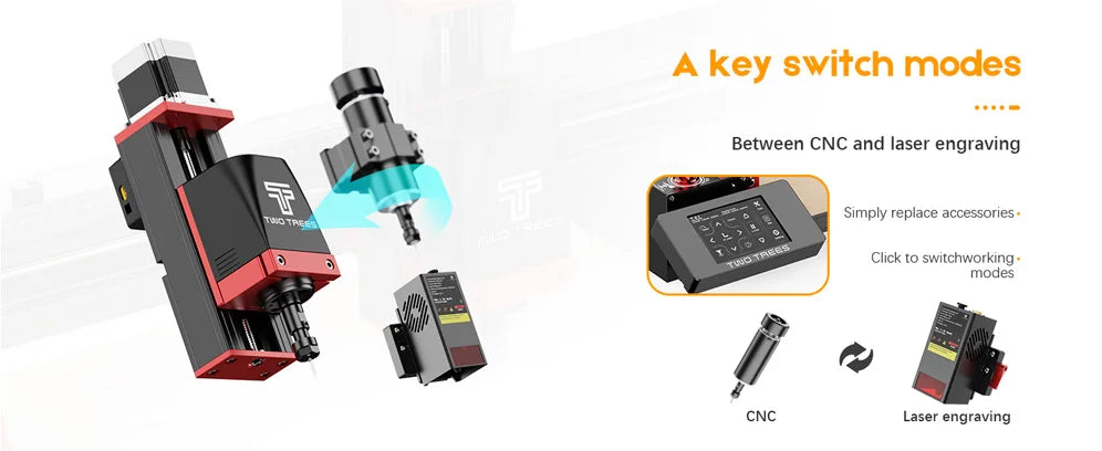 TWOTREES TTC450 Pro CNC Machine 4Axis Metal Cutting Machine For CNC Router Machine And Laser Engraving Cutting Wood GRBL Control