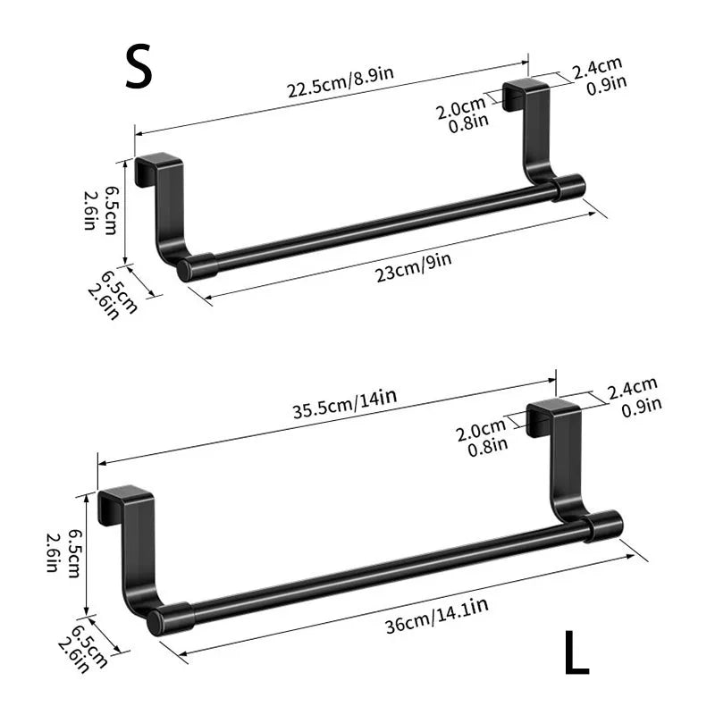 No Drill Hanging Towel Rack For Kitchen Cabinet Door Organizer