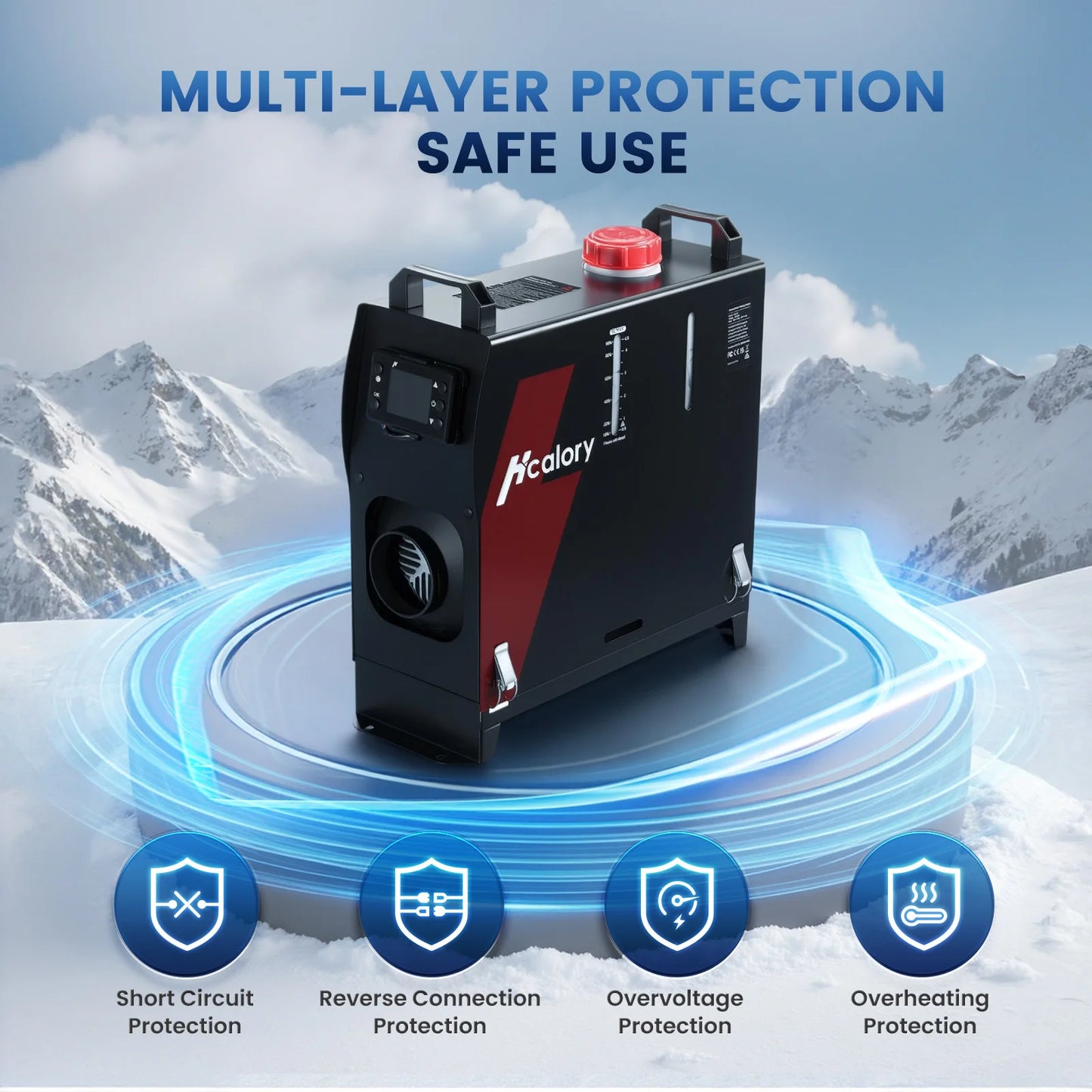Hcalory 8kW Diesel Car Parking Heater With 12V 24V Adapter