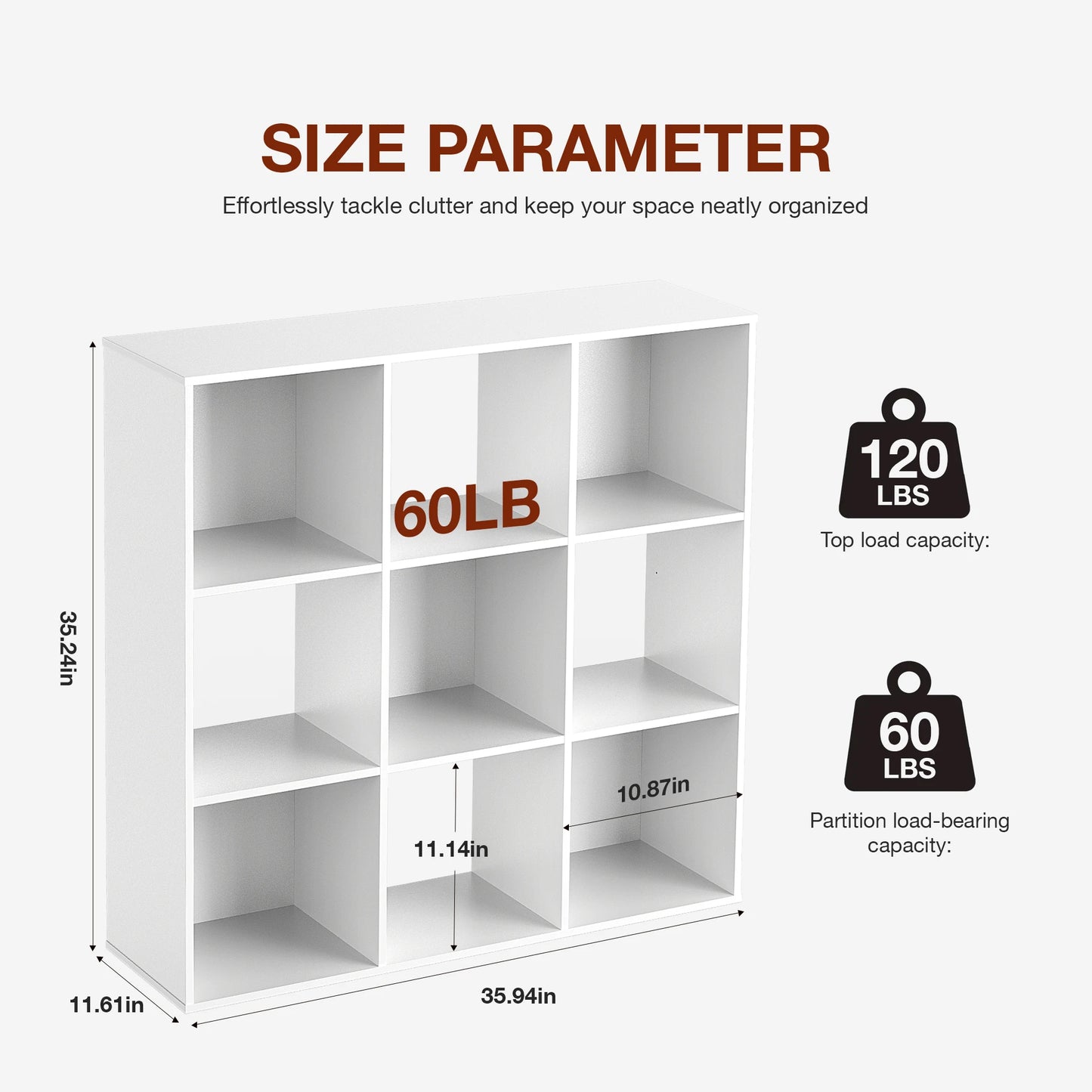 JHK 9 Cube Storage Organizer Open Bookcase For Living Room