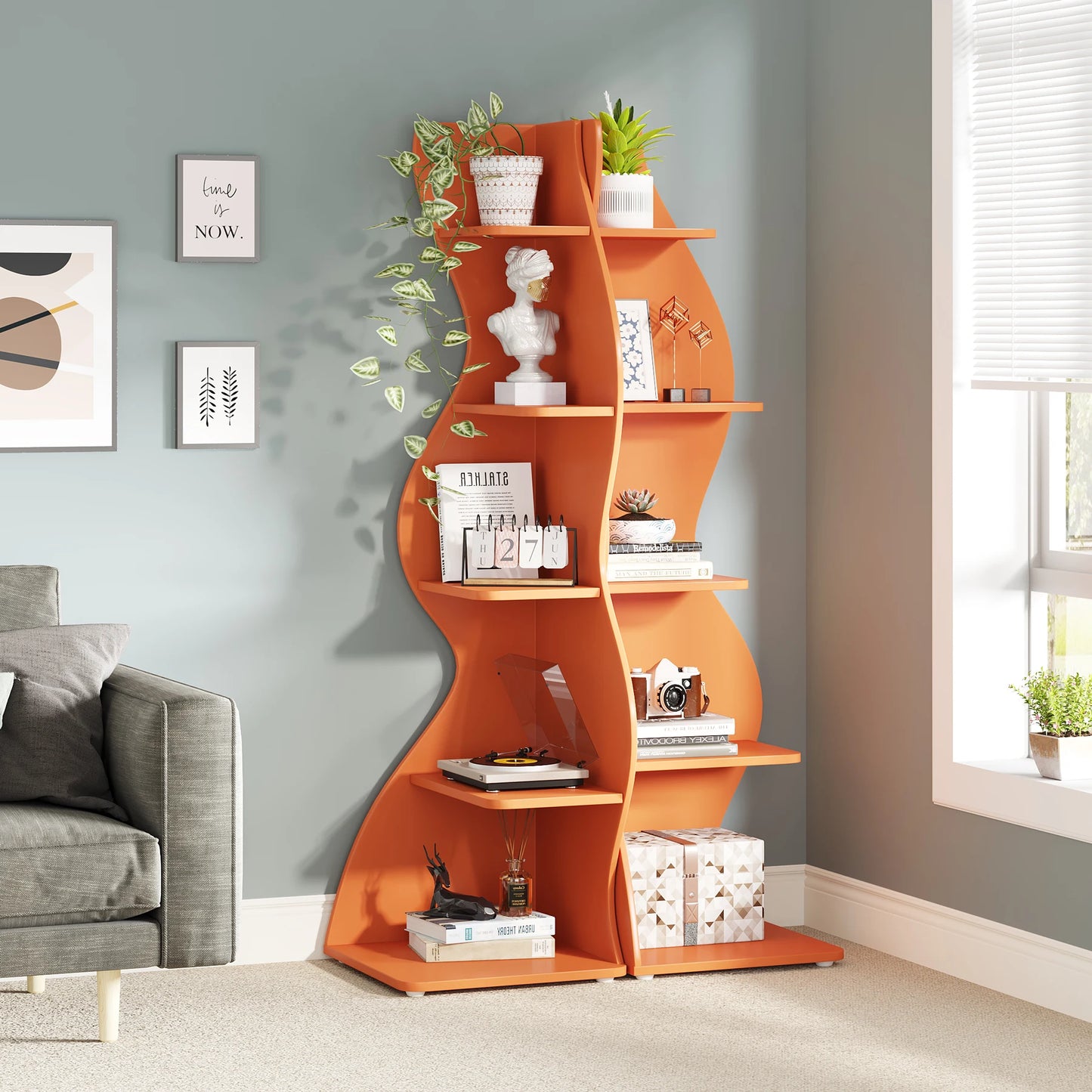 Tribesigns 5 Tier Corner Shelf Wall Bookshelf Plant Stand
