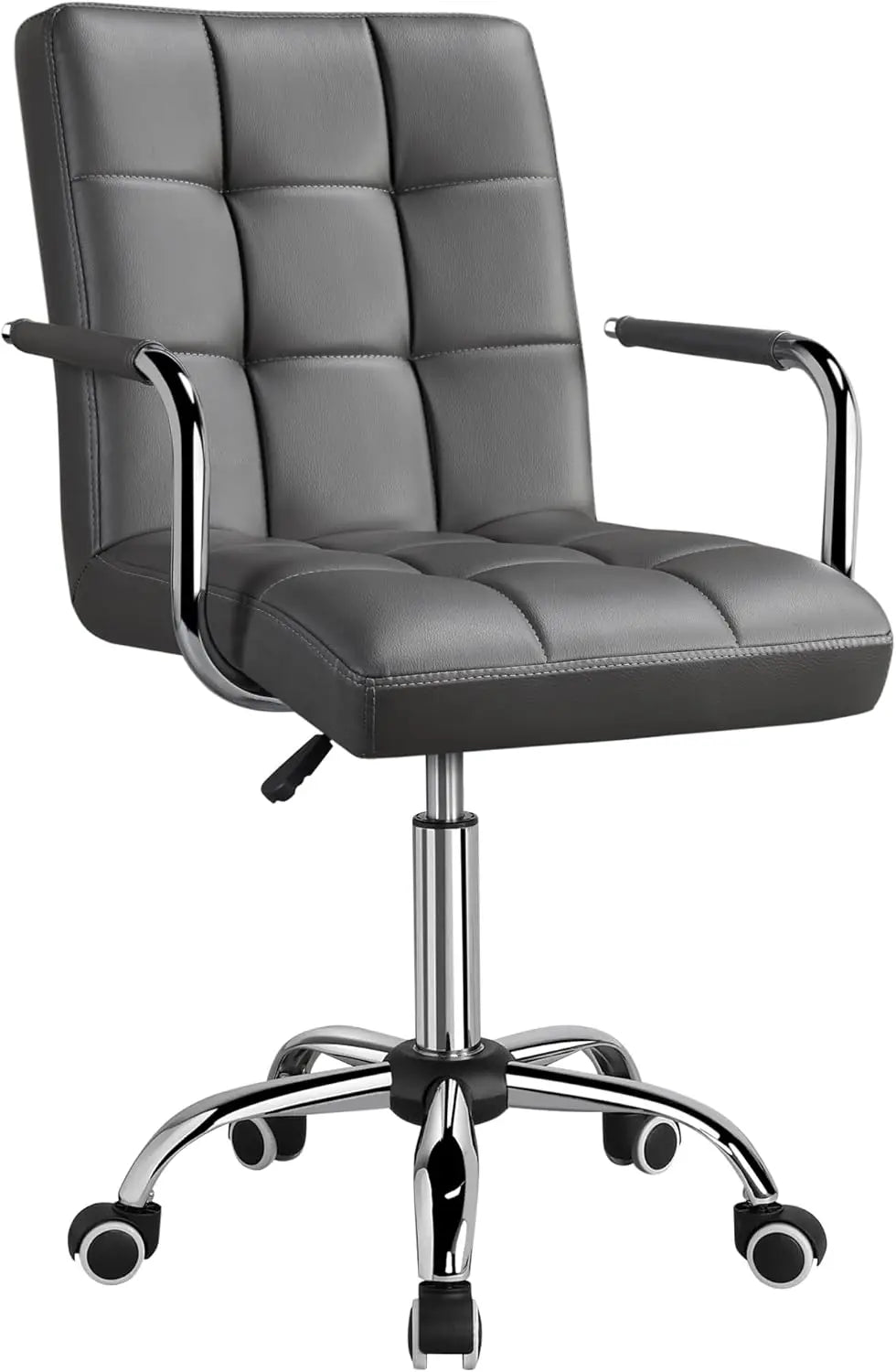 PU Leather Executive Office Chair With Wheels And Armrests Adjustable