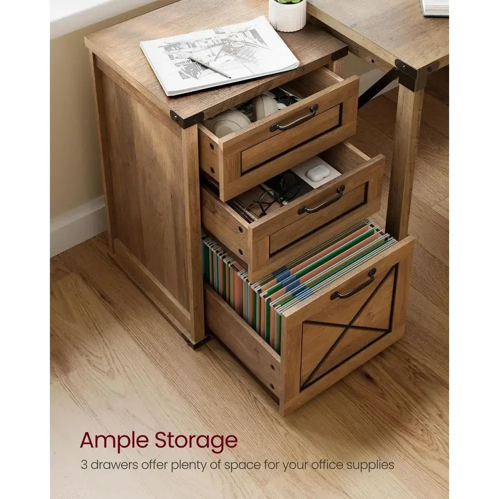 XMSJ 3 Drawer Filing Cabinet Printer Stand Hanging File Organizer