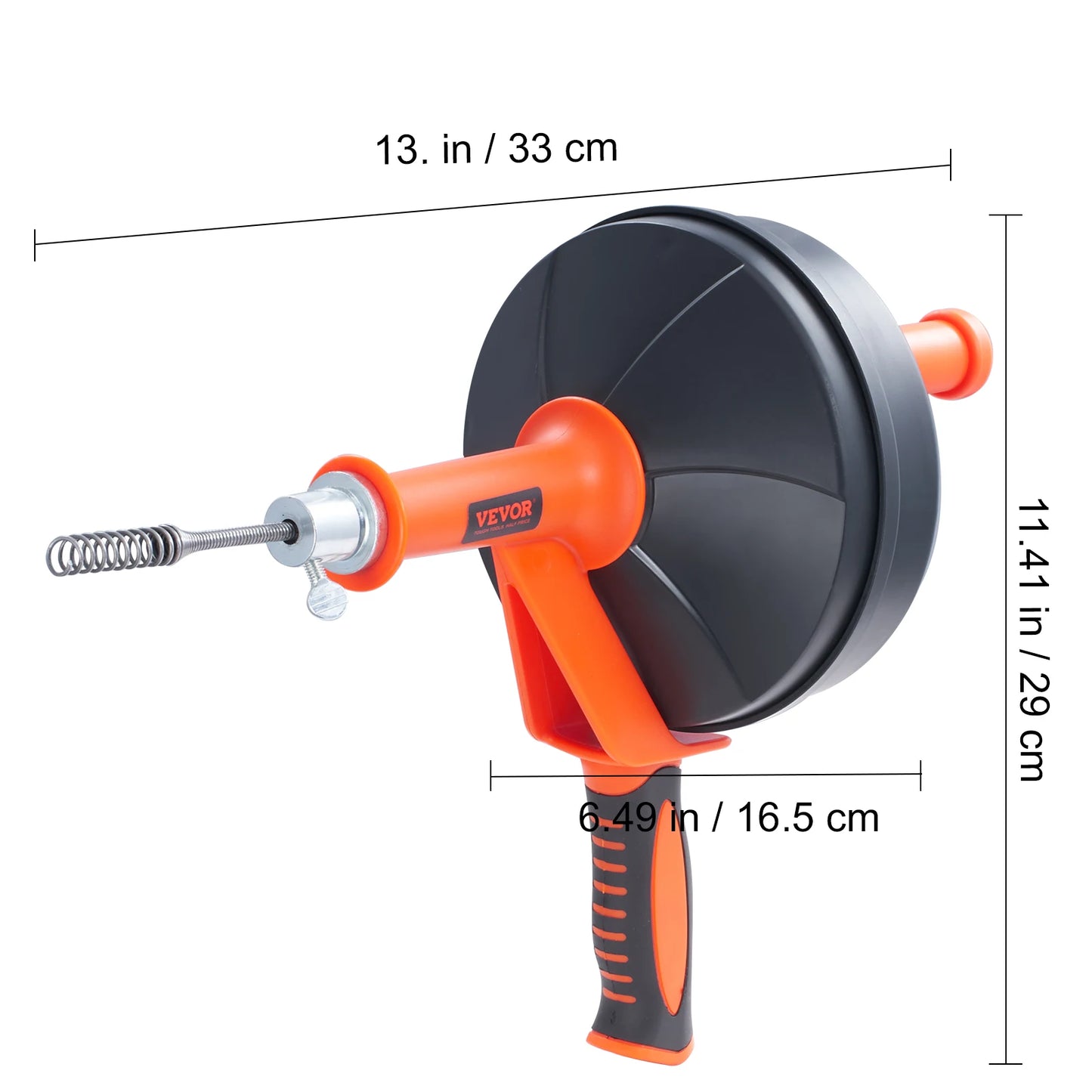 Drain Auger Manual Feeding Plumbing Snake With Drill Attachment
