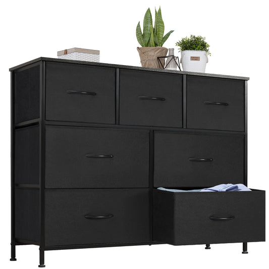 JHK Dresser With 7 Fabric Drawers Storage Closet Chest